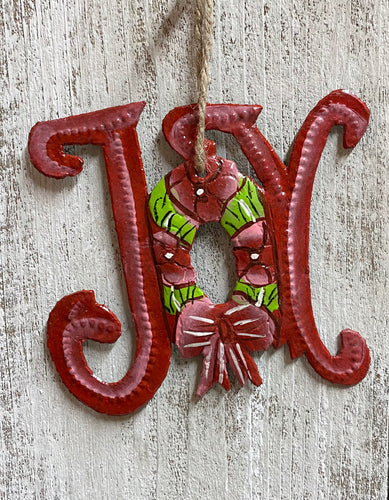 Joy with Wreath Ornament
