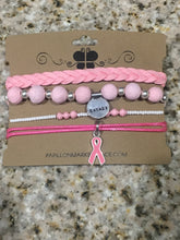 Load image into Gallery viewer, Breast Cancer Awareness Stackable Bracelet Set