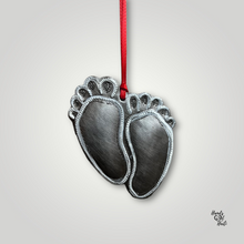 Load image into Gallery viewer, Babies First 1st Christmas Baby Feet Ornament