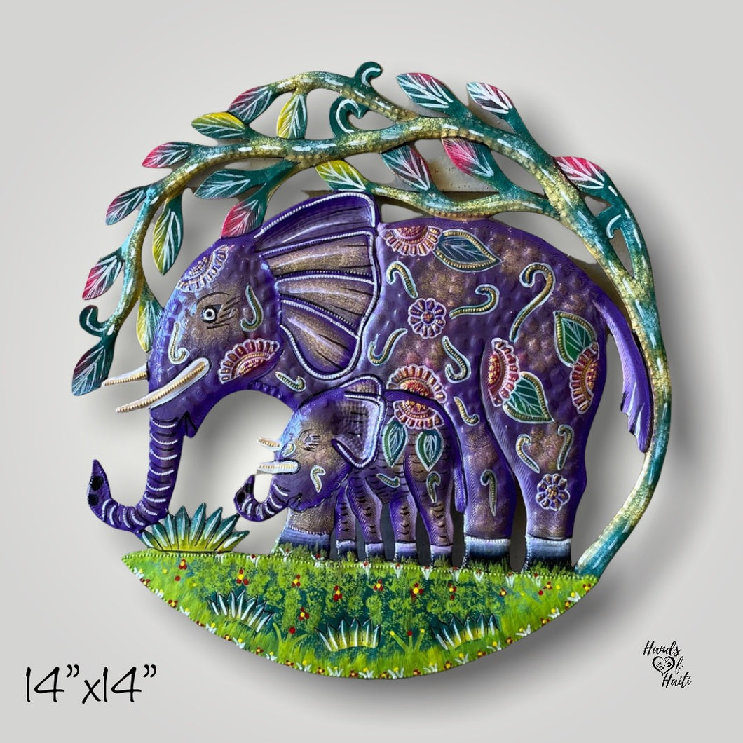 Mom and Baby Elephant - Painted
