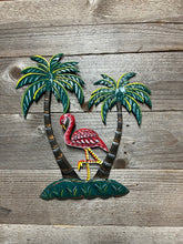 Load image into Gallery viewer, Flamingo with Palm Trees