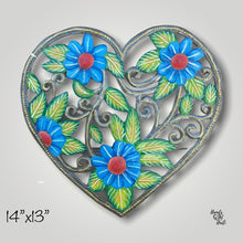 Load image into Gallery viewer, Blue Flower Sunflower Heart