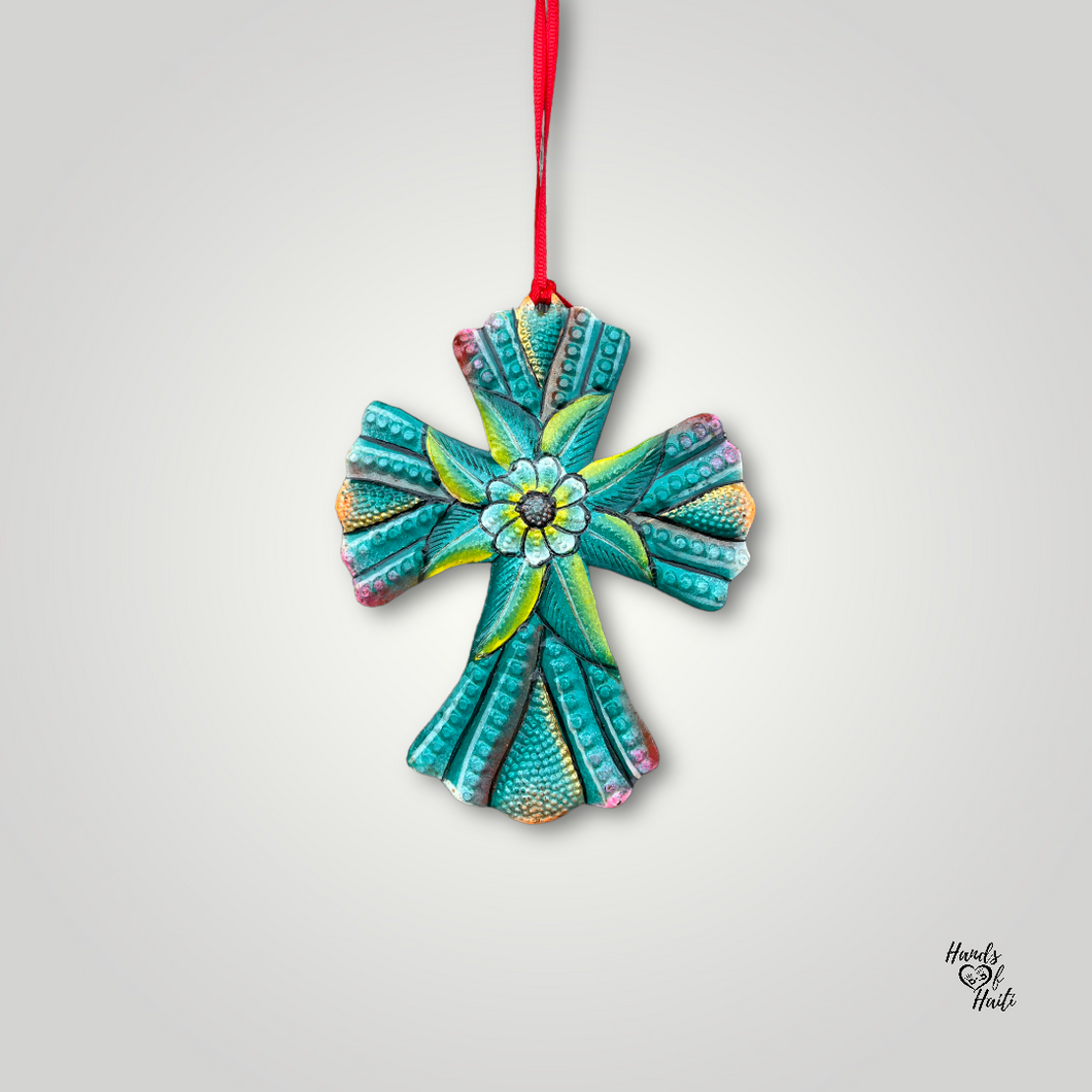 Cross Ornament - Green