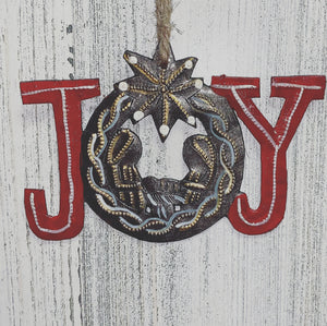 Joy Nativity Painted Ornament