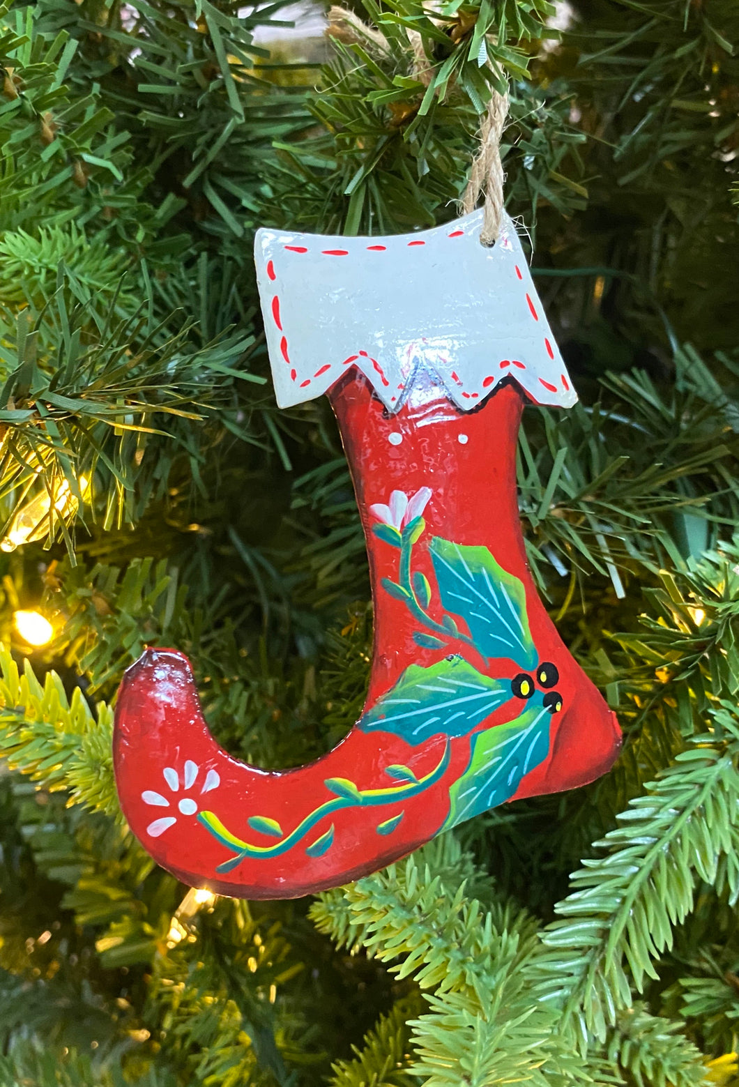 Stocking Red with White Trim Ornament