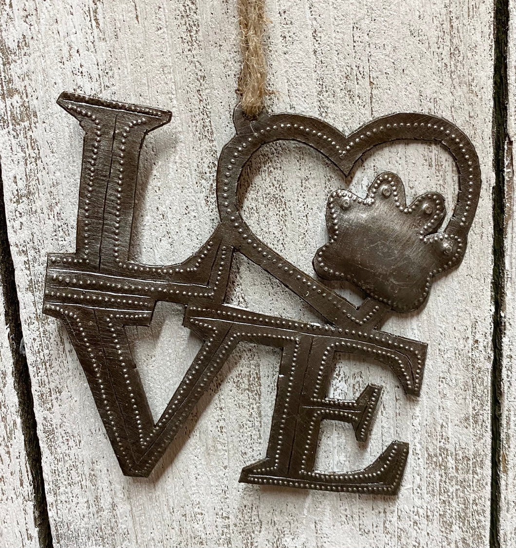 Dog Love Paw Ornament