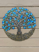 Load image into Gallery viewer, Blue Tree of Life with Heart Trunk and Flowers