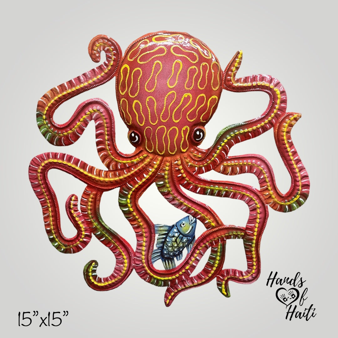 Colorful Octopus - Red – Hands of Haiti