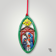 Load image into Gallery viewer, Oval Nativity Ornament