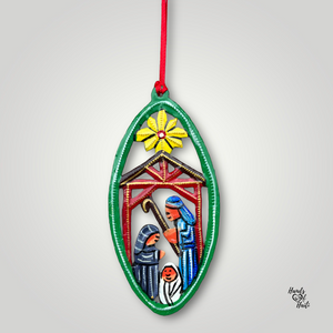 Oval Nativity Ornament