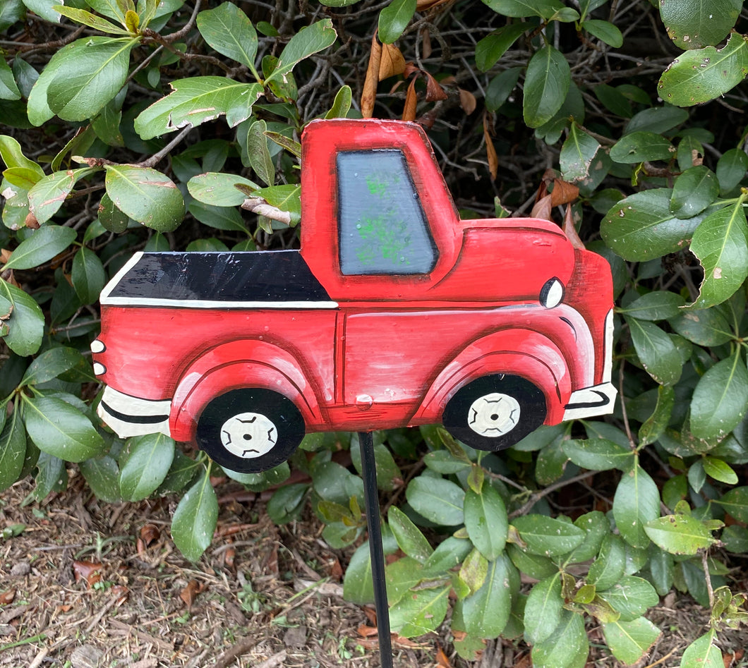 Yard / Garden Stake Red Truck