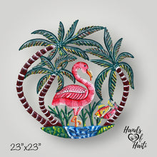Load image into Gallery viewer, Flamingo with Palm Trees - Large