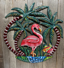 Load image into Gallery viewer, Flamingo with Palm Trees - Large