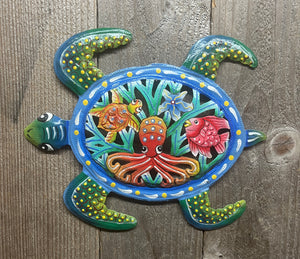 Aquatic Turtle with Octopus, Fish and Starfish