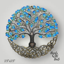 Load image into Gallery viewer, Blue Tree of Life with Heart Trunk and Flowers - 23&#39;