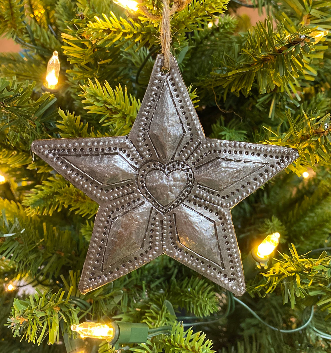 Star With Heart Ornament