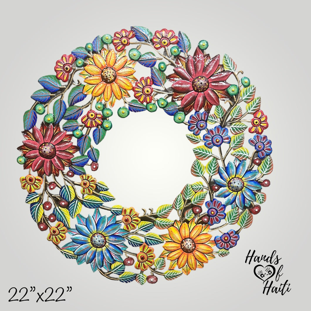 Floral Wreath Sunflower Daisy Lily Berry